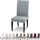 6 Pack Washable High Back Dining Chair Covers, Stretch Slipcovers for Kitchen and Dining Room Chairs, Light Grey, for Everyday Home Use In Australia - Darrahopens