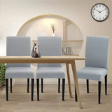 6 Pack Washable High Back Dining Chair Covers, Stretch Slipcovers for Kitchen and Dining Room Chairs, Light Grey, for Everyday Home Use In Australia - Darrahopens
