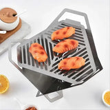 Portable Stainless Steel Mini BBQ Grill with Detachable Folding Design for Camping, Picnics, Beach and Backyard Cooking, Silver