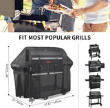 BBQ Grill Cover 600D Oxford Waterproof UV Dust Resistant for Outdoor Charcoal and Camping Grills Black 147 x 61 x 122 cm