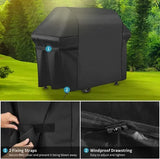 BBQ Grill Cover 600D Oxford Waterproof UV Dust Resistant for Outdoor Charcoal and Camping Grills Black 147 x 61 x 122 cm