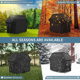BBQ Grill Cover 600D Oxford Waterproof UV Dust Resistant for Outdoor Charcoal and Camping Grills Black 147 x 61 x 122 cm