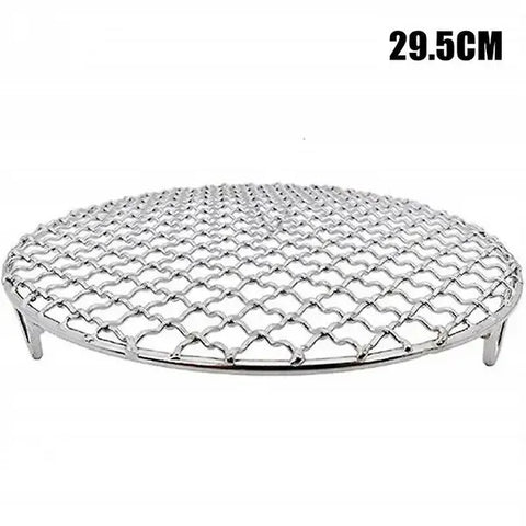 Round Stainless Steel Grill Grate Cooling Rack for BBQ Baking Smoking Drying, for Camping, Picnics and Outdoor Cooking, Silver, 29.5 cm