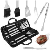 6 Pack BBQ Tool Set Stainless Steel With Case for Gas and Charcoal Grills, Camping Picnic, for Camping, Picnics and Outdoor Cooking, Black In Australia - Darrahopens