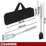 6 Pack BBQ Tool Set Stainless Steel With Case for Gas and Charcoal Grills, Camping Picnic, for Camping, Picnics and Outdoor Cooking, Black