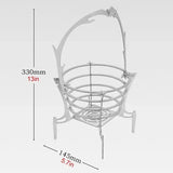 Compact Campfire Grill Iron Foldable Wood Burning Fire Pit Stand With Kettle Hook for Camping Hiking Backpacking Silver