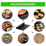 6 Pack BBQ Grill Mats Non-Stick Reusable PTFE Cooking Sheets for Gas Charcoal and Electric Grills 40 x 33 cm