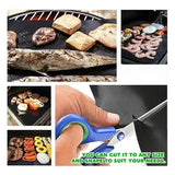 6 Pack BBQ Grill Mats Non-Stick Reusable PTFE Cooking Sheets for Gas Charcoal and Electric Grills 40 x 33 cm