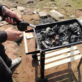 BBQ Grill Fan Hand Crank Charcoal Fire Blower Plastic Body Metal Air Outlet for Outdoor Grilling Camping Fireplace