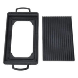 Mini Aluminium Alloy Charcoal Grill Pan with Fast Even Heating for Home Cooking, Camping and Picnics, Black, 24 x 15 cm