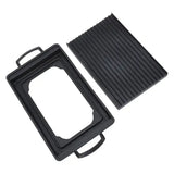 Mini Aluminium Alloy Charcoal Grill Pan with Fast Even Heating for Home Cooking, Camping and Picnics, Black, 24 x 15 cm