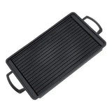 Mini Aluminium Alloy Charcoal Grill Pan with Fast Even Heating for Home Cooking, Camping and Picnics, Black, 24 x 15 cm