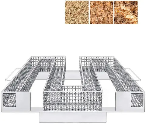 Cold Smoke Generator Stainless Steel Mesh Smoker Tray for BBQ Grills and Smokers, Silver 15 x 15 x 4 cm