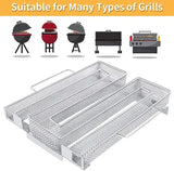 Cold Smoke Generator Stainless Steel Mesh Smoker Tray for BBQ Grills and Smokers, Silver 15 x 15 x 4 cm