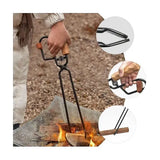 Long Iron Grill Tongs Heavy Duty Fireplace Wood and Charcoal Tongs for BBQ Camping Picnic 47 x 10 cm In Australia - Darrahopens