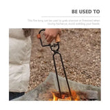 Long Iron Grill Tongs Heavy Duty Fireplace Wood and Charcoal Tongs for BBQ Camping Picnic 47 x 10 cm