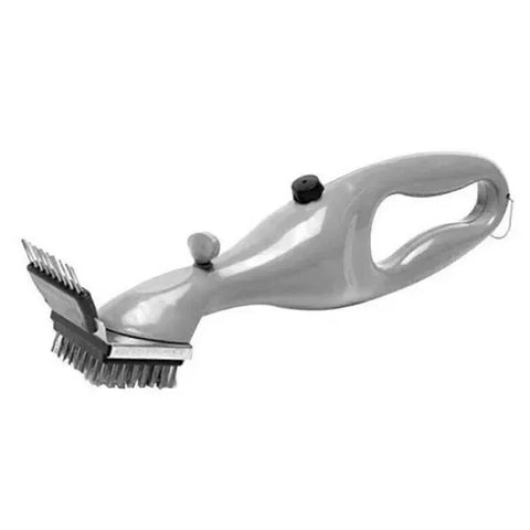 Steam BBQ Grill Cleaning Brush with Stainless Steel Bristles and Scraper for Charcoal Grills, Chemical-Free Cleaning Tool, Grey, 37 cm In Australia - Darrahopens