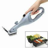 Steam BBQ Grill Cleaning Brush with Stainless Steel Bristles and Scraper for Charcoal Grills, Chemical-Free Cleaning Tool, Grey, 37 cm