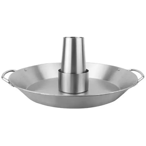 Stainless Steel Turkey Roaster Pan with Handles for Outdoor BBQ Picnic and Home Grilling Silver 35 x 4 cm