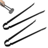 2 Pack Charcoal Tongs Iron Metal Handle Multipurpose Food Clamps for Outdoor Grilling Camping Picnic Fireplace