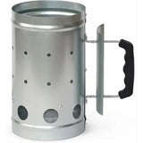 Charcoal Chimney Starter for Charcoal Grills, Galvanized Steel with Cool Touch Bakelite Handle, Outdoor BBQ, Grey, 15.8 x 15.8 x 27 cm