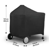 Waterproof Charcoal Grill Cover UV Resistant Weatherproof Protection for Outdoor Camping Black 124 x 65 x 101 cm In Australia - Darrahopens