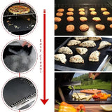 3 Pack Grill Mats Non-Stick Reusable PTFE Fiberglass BBQ Mats for Gas and Charcoal Grills Black 50 x 40 cm