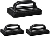 3 Pack Grill Cleaning Brush Set, Deep Cleaning PP Bristle Scrubber With Handle for Gas, Charcoal and Electric Grills, Black