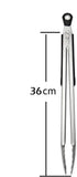 2 Pack 430 Stainless Steel Locking Kitchen Tongs with Silicone Grip for BBQ Cooking, Serving and Outdoor Grilling, 36 cm