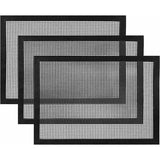3 Pack Reusable Fibreglass Grill Mats with Non-Stick PTFE Coating for Gas, Charcoal Grills and Pellet Smokers, Black, 40 x 33 cm In Australia - Darrahopens