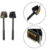 2 Pack Grill Brush and Scraper Set, Lightweight Double Sided 3-in-1 Plastic BBQ Cleaning Brush for Gas and Charcoal Grills