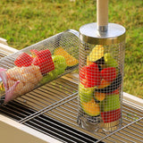 304 Stainless Steel Rolling Grill Basket Set with Removable Handle for Vegetables, Shrimp and Outdoor BBQ, Nesting Design, Silver In Australia - Darrahopens