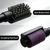 Rechargeable Electric Grill Cleaning Brush, Cordless 3 Speed Stainless Steel Brush Head, IPX5 Waterproof for Gas and Charcoal Grills, Black