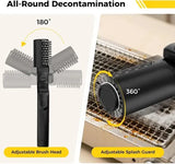 Rechargeable Electric Grill Cleaning Brush, Cordless 3 Speed Stainless Steel Brush Head, IPX5 Waterproof for Gas and Charcoal Grills, Black