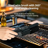 Rechargeable Electric Grill Cleaning Brush, Cordless 3 Speed Stainless Steel Brush Head, IPX5 Waterproof for Gas and Charcoal Grills, Black
