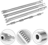 4 Piece Stainless Steel Gas Grill Burner Tube Set with 3 Burners and Crossover Tube for Weber Spirit 300 Series, 46 cm, Silver