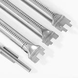 4 Piece Stainless Steel Gas Grill Burner Tube Set with 3 Burners and Crossover Tube for Weber Spirit 300 Series, 46 cm, Silver
