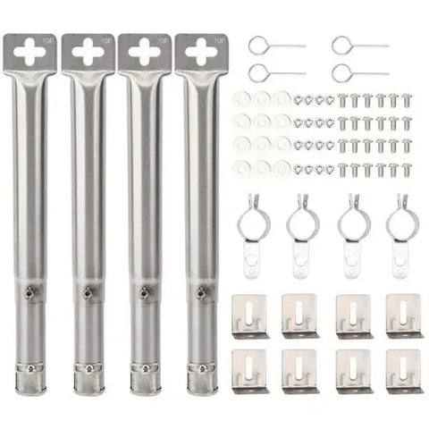 4 Pack Adjustable Stainless Steel Gas Grill Burner Tubes for Most Propane Grills, Replacement Parts for Even Heat Distribution, Silver In Australia - Darrahopens