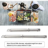 4 Pack Adjustable Stainless Steel Gas Grill Burner Tubes for Most Propane Grills, Replacement Parts for Even Heat Distribution, Silver