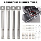 4 Pack Adjustable Stainless Steel Gas Grill Burner Tubes for Most Propane Grills, Replacement Parts for Even Heat Distribution, Silver In Australia - Darrahopens