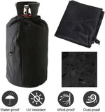 Waterproof Propane Gas Tank Cover with Drawstring, Dustproof Polyester Protection for Outdoor BBQ and Camping Cylinders, Black, 31 x 59 cm