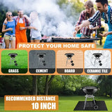 Fireproof Waterproof BBQ Grill Mat, Grease-Resistant Floor Protector for Gas Grills, Patios, Decks and Backyards, Black, 99 x 119 cm In Australia - Darrahopens