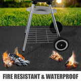 Fireproof Waterproof BBQ Grill Mat, Grease-Resistant Floor Protector for Gas Grills, Patios, Decks and Backyards, Black, 99 x 119 cm
