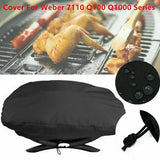 Waterproof 210D Oxford Grill Cover Compatible with Weber Q1000 and Q1200 Portable Gas Grills, Black, 67 x 44 x 32 cm