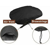 600D Waterproof Grill Cover with UV Protection for Weber Q100, Q1000, Q1200, Q1400 and Baby Q Portable Gas Grills, Black