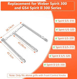 Grill Burner Replacement Set for Weber Spirit 300 Series, 304 Stainless Steel, Front Control Models, Silver