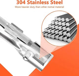 Grill Burner Replacement Set for Weber Spirit 300 Series, 304 Stainless Steel, Front Control Models, Silver