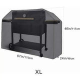 Grill Cover Waterproof Oxford Fabric Weather Resistant Dustproof for Outdoor BBQ Grill Black 170 x 61 x 117 cm