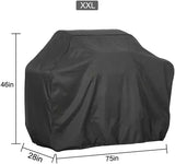 Heavy Duty Waterproof 210D Gas Grill Cover with Drawstring and UV Protection for Outdoor BBQ Grills, Black, 191 cm
