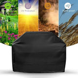 Heavy Duty Waterproof 210D Gas Grill Cover with Drawstring and UV Protection for Outdoor BBQ Grills, Black, 191 cm